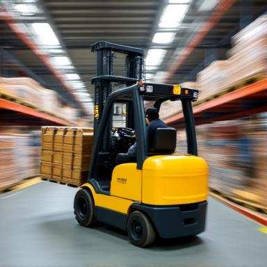 Forklift active on floor