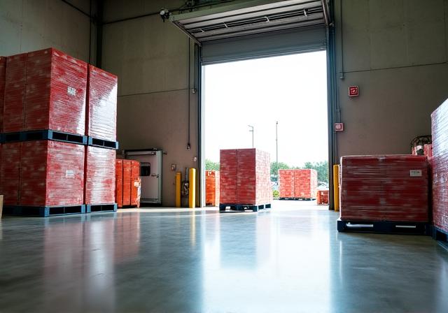 Cargo being loaded from transit storage